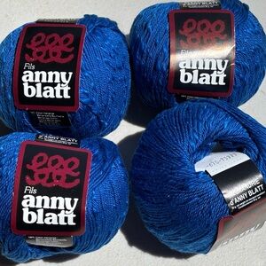 Anny Blatt Fils Alexandrie Deep Blue Textured Yarn Set 4 Balls 50g each VINTAGE